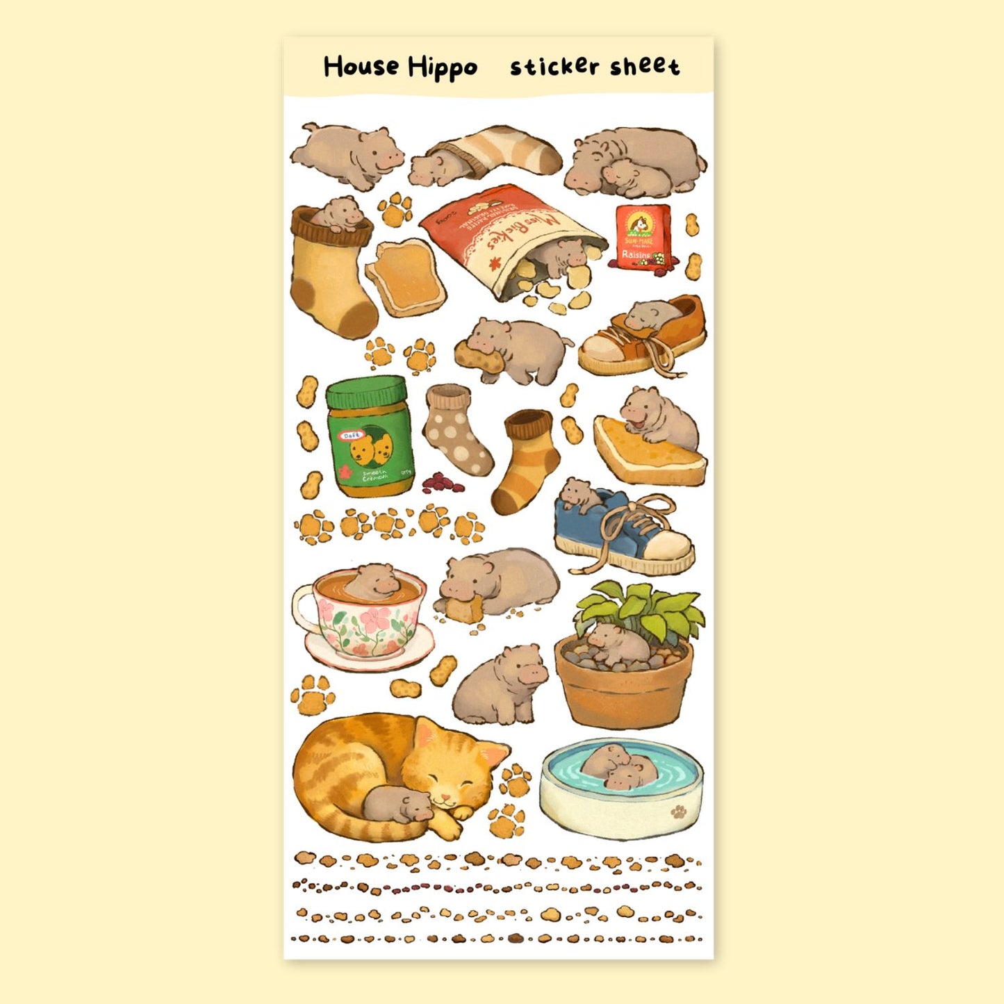 House Hippo Sticker Sheet