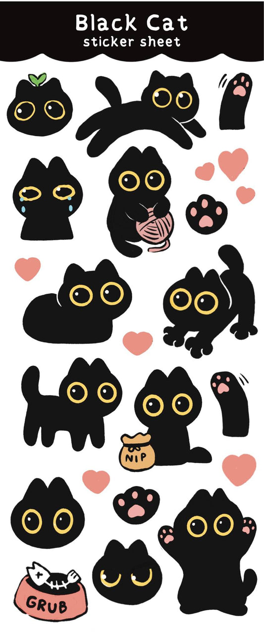 Black Cats Sticker Sheet
