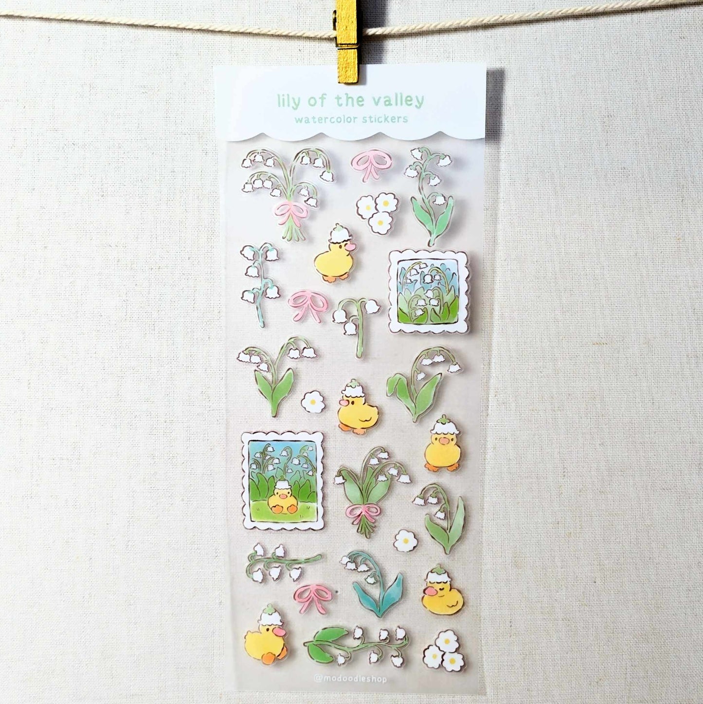 Lily of The Valley Duckling Sticker Sheet
