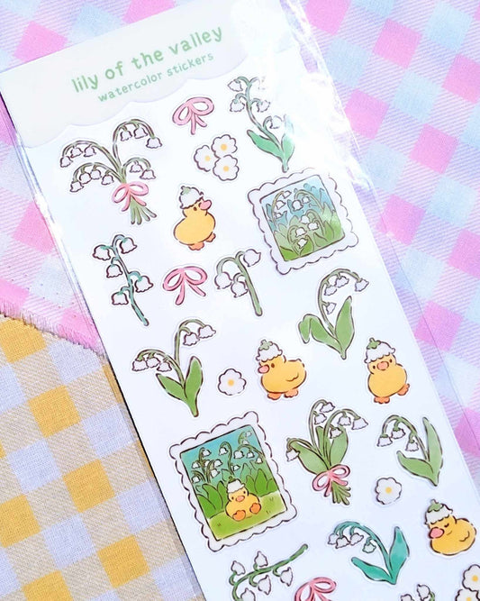 Lily of The Valley Duckling Sticker Sheet