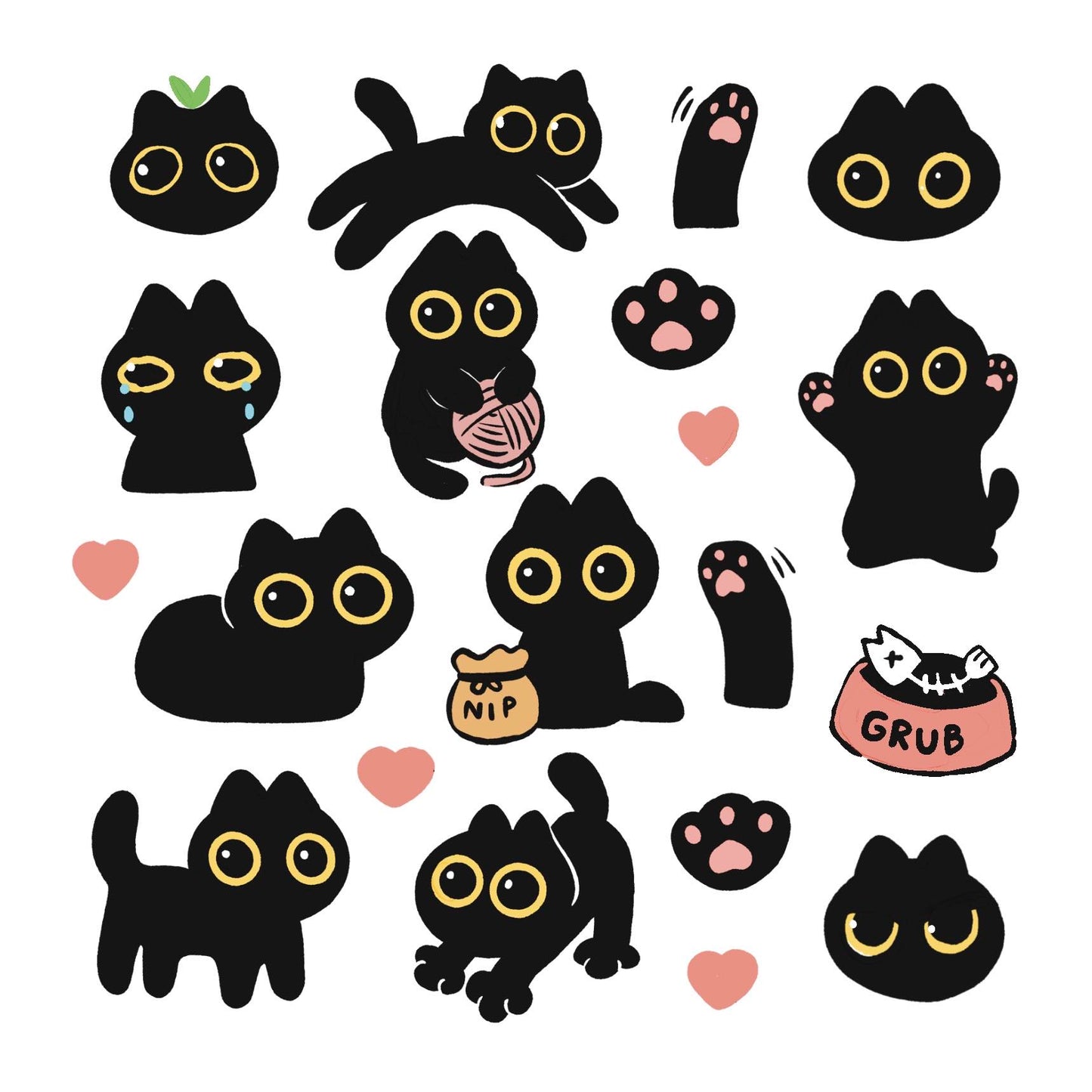 Black Cats Sticker Sheet