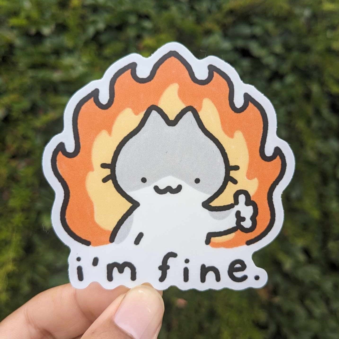 I'm Fine Cat Sticker