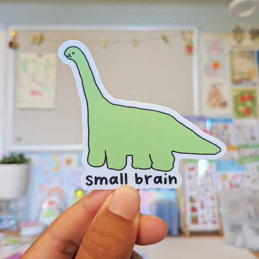 Small Brain Dino Sticker