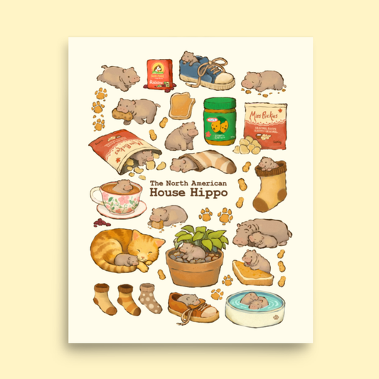 House Hippo Art Print