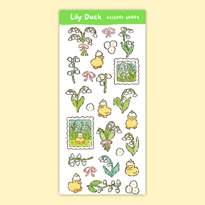 Lily of The Valley Duckling Sticker Sheet