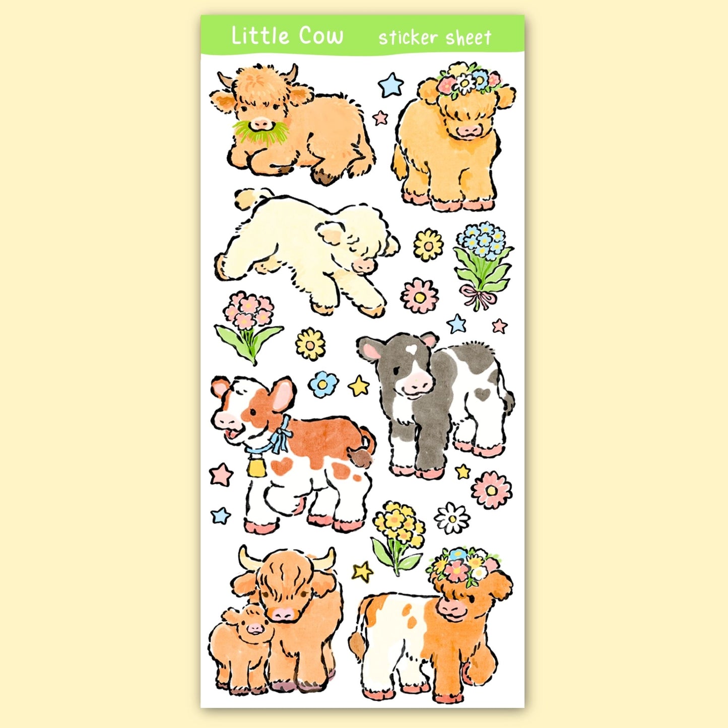 Little Cows Sticker Sheet