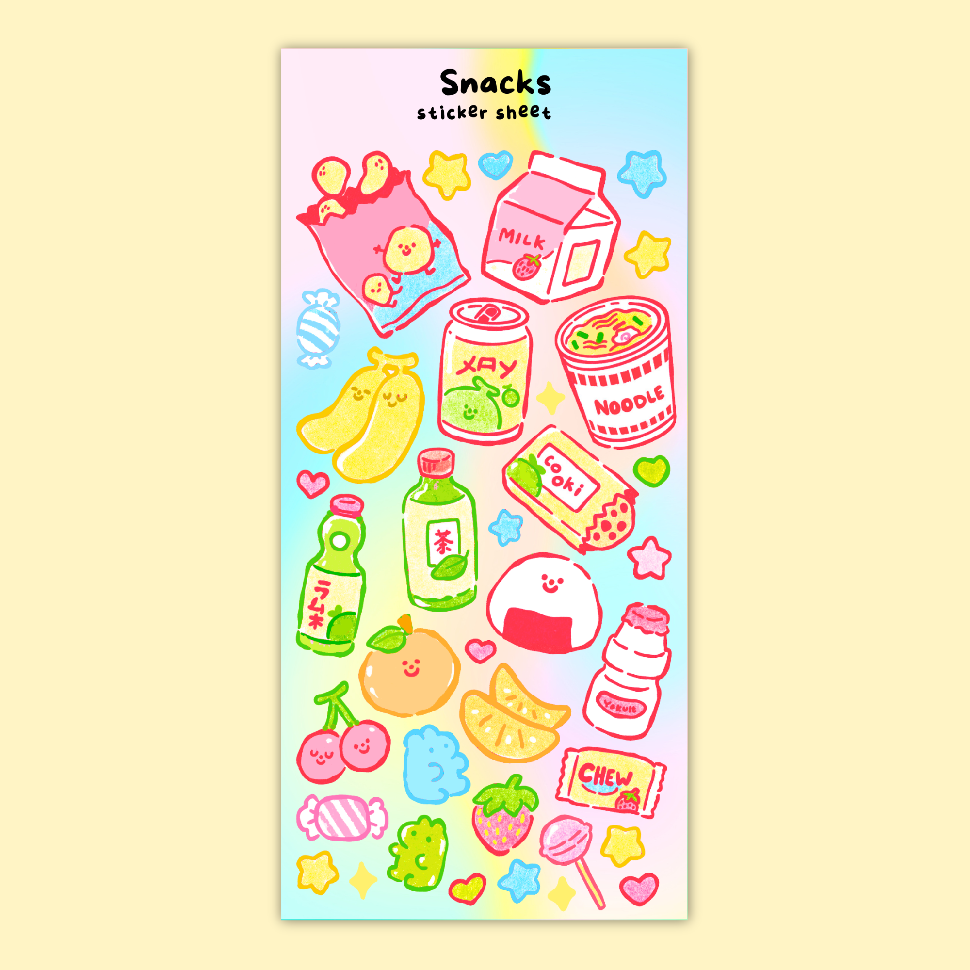 Snacks Sticker Sheet – Mo Doodles
