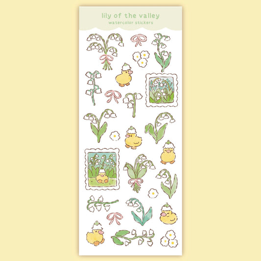 Lily of The Valley Duckling Sticker Sheet