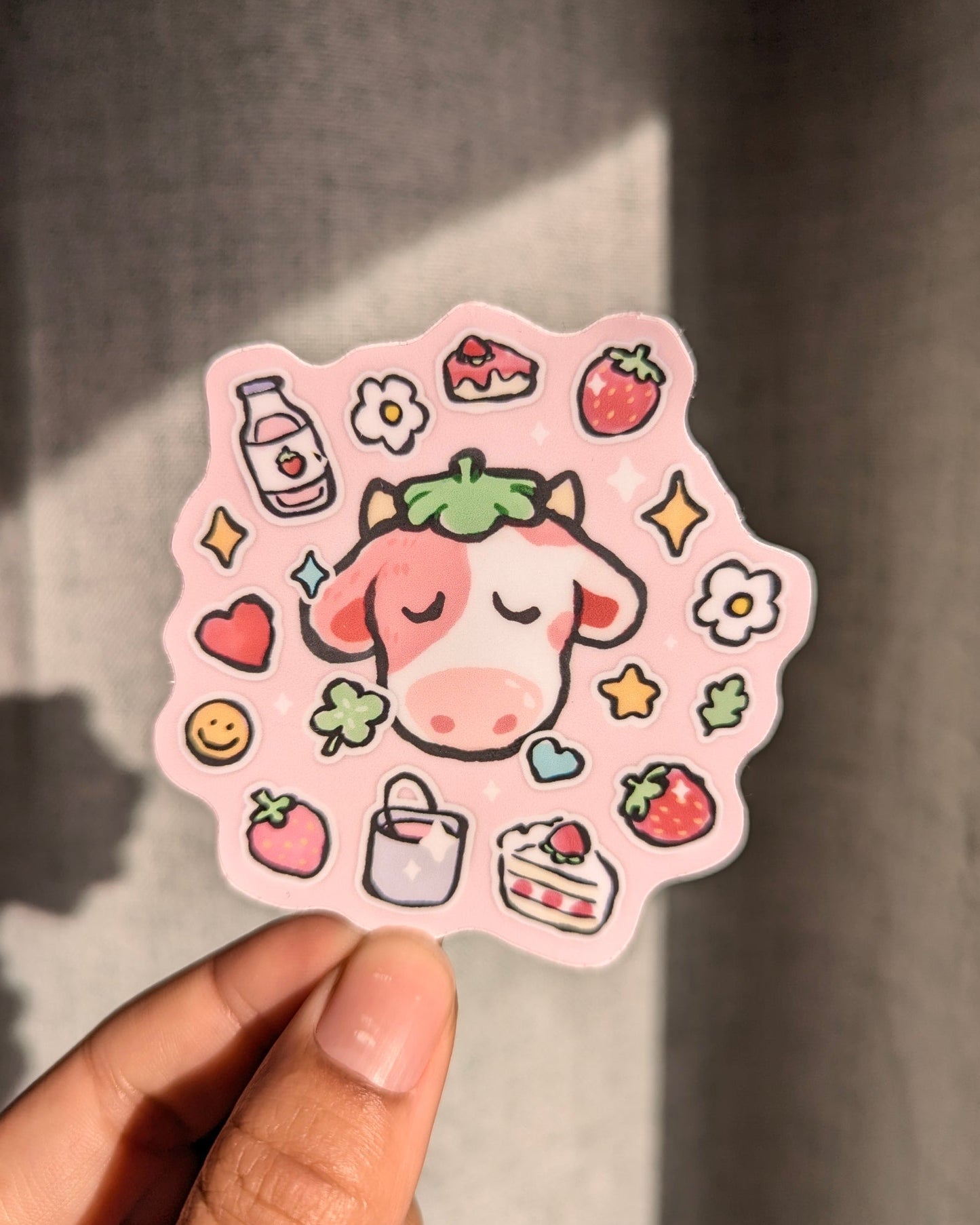 Strawberry Cow Sticker