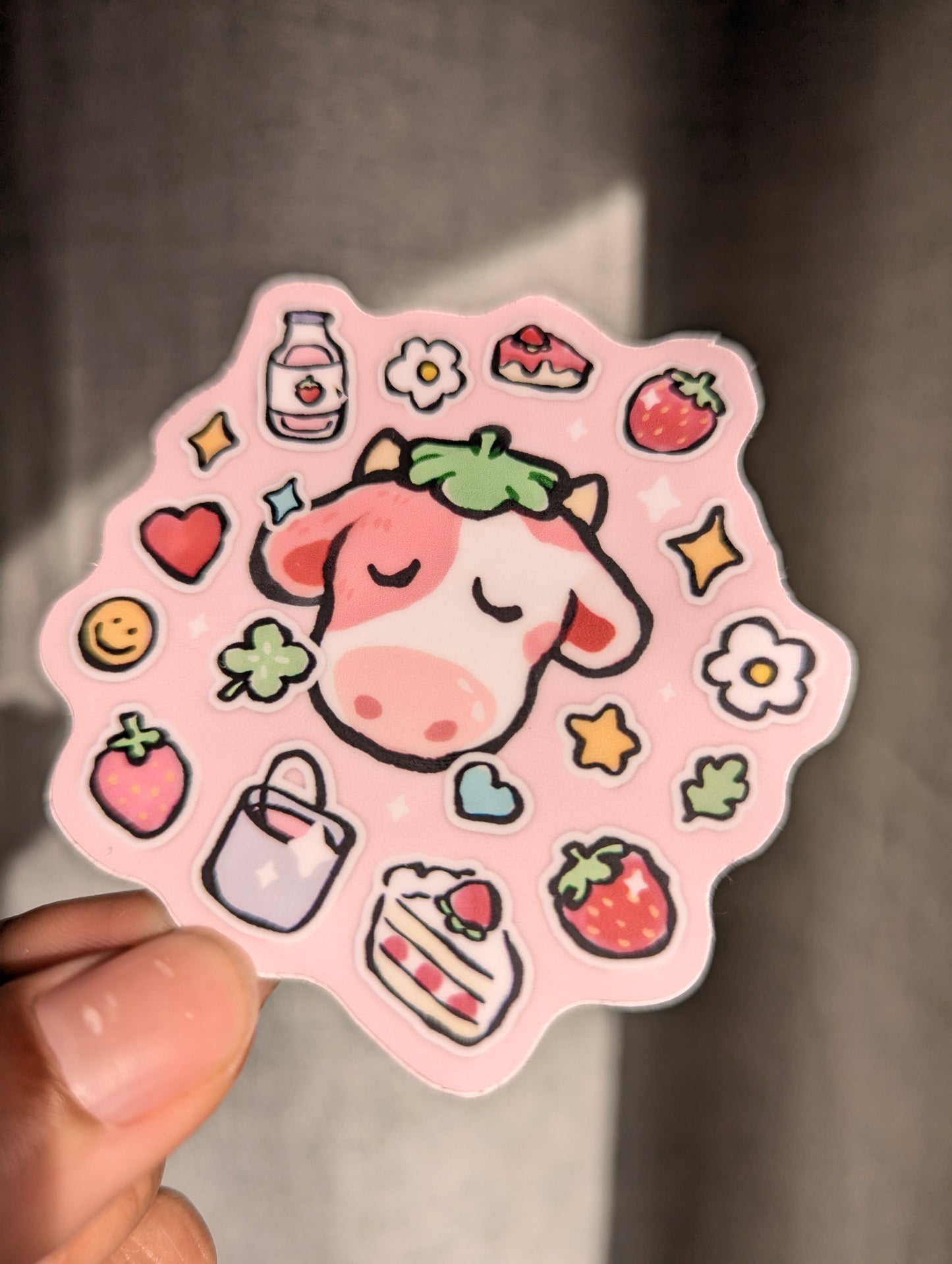 Strawberry Cow Sticker