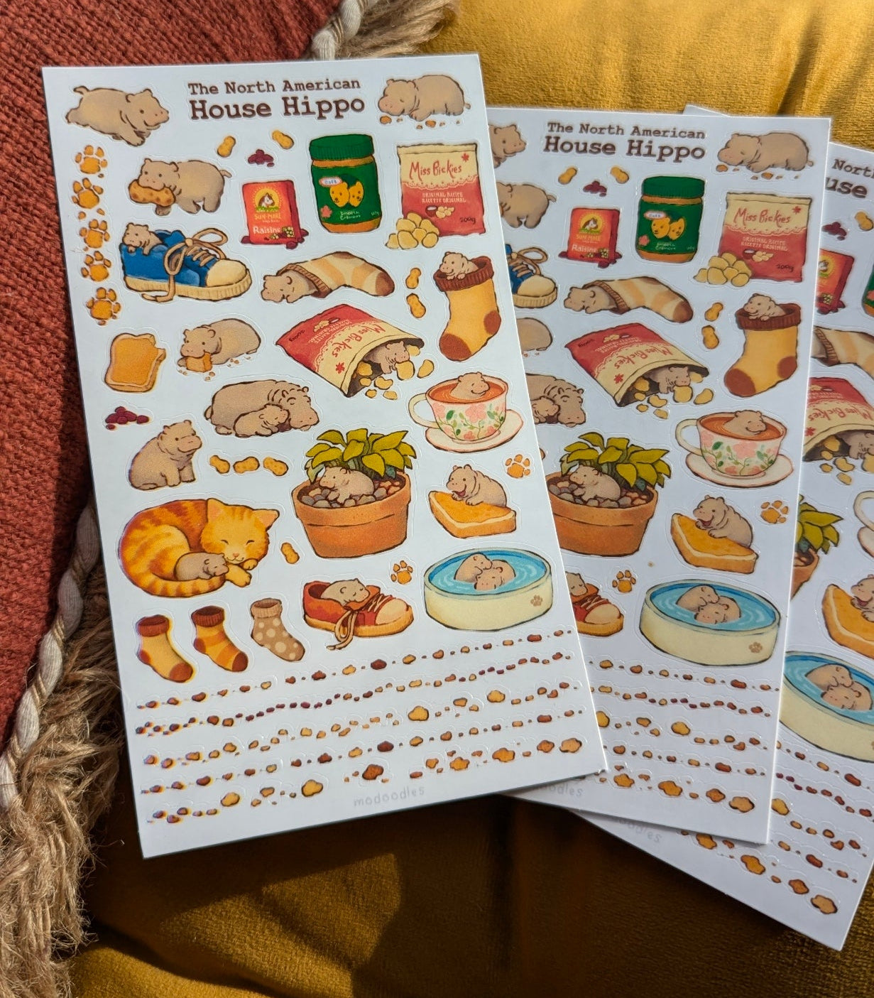 House Hippo Sticker Sheet