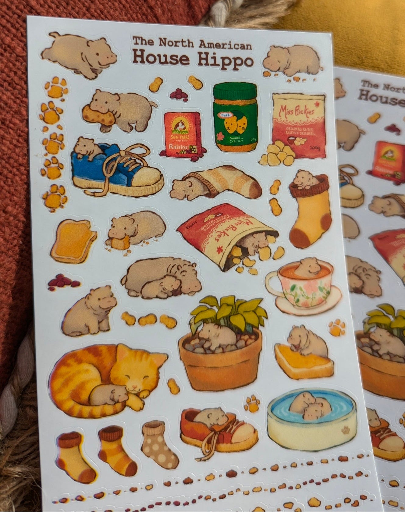 House Hippo Sticker Sheet