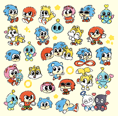 Baby Sonic & Friends Sticker Sheet