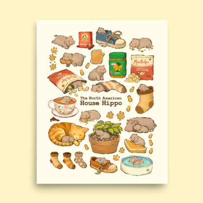 House Hippo Art Print