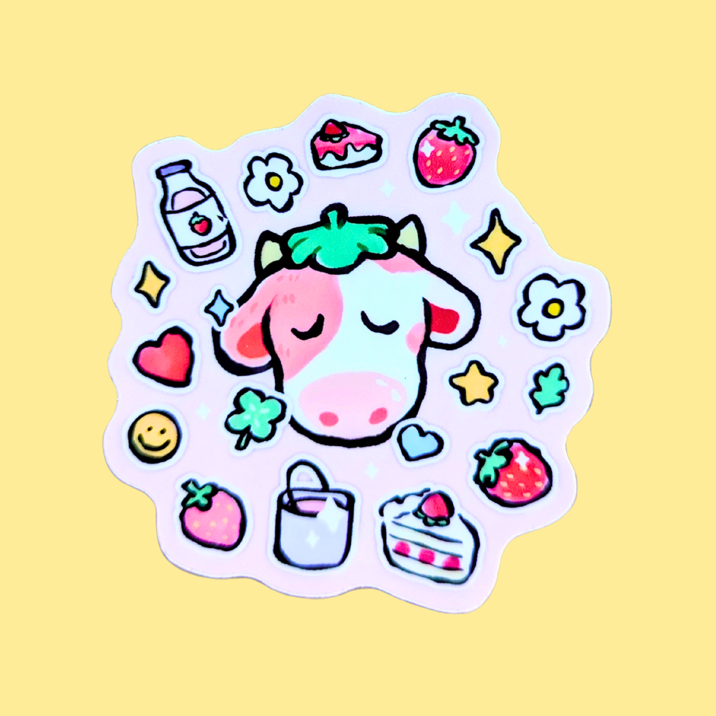 Strawberry Cow Sticker
