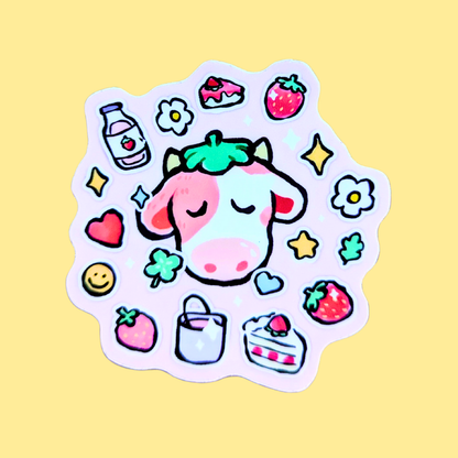 Strawberry Cow Sticker