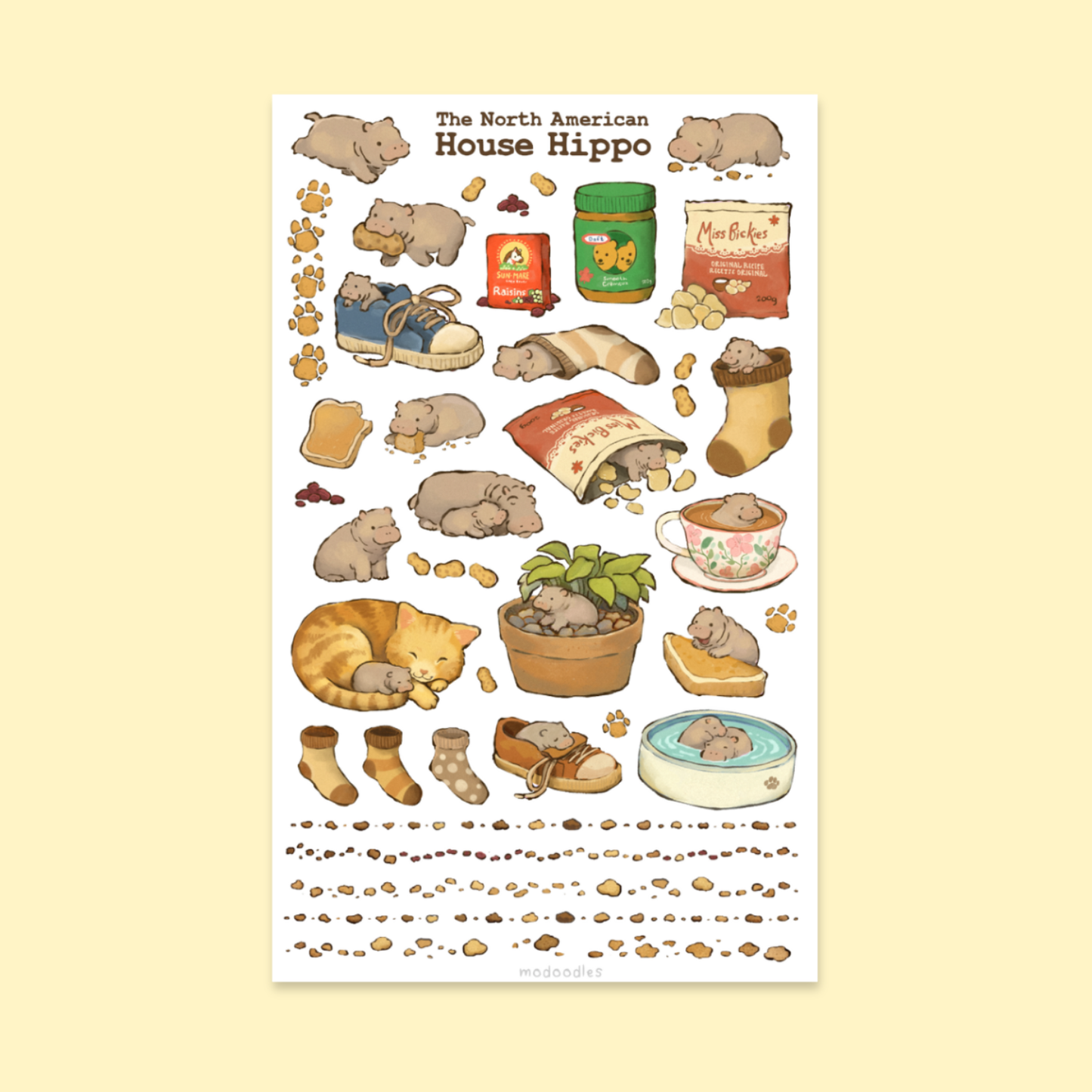 House Hippo Sticker Sheet
