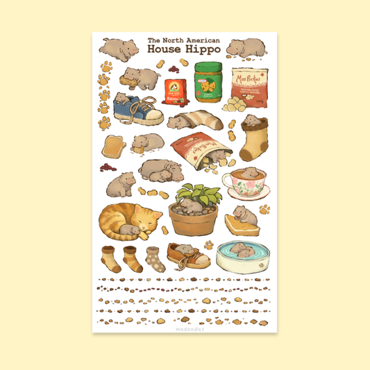 House Hippo Sticker Sheet