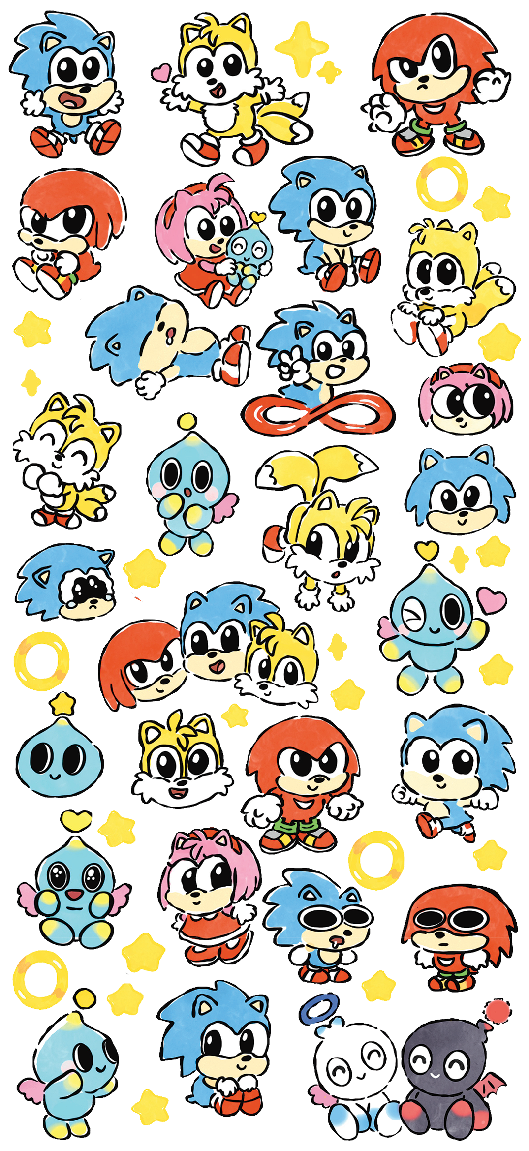 Baby Sonic & Friends Sticker Sheet