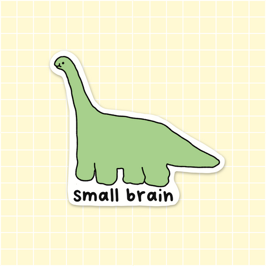 Small Brain Dino Sticker